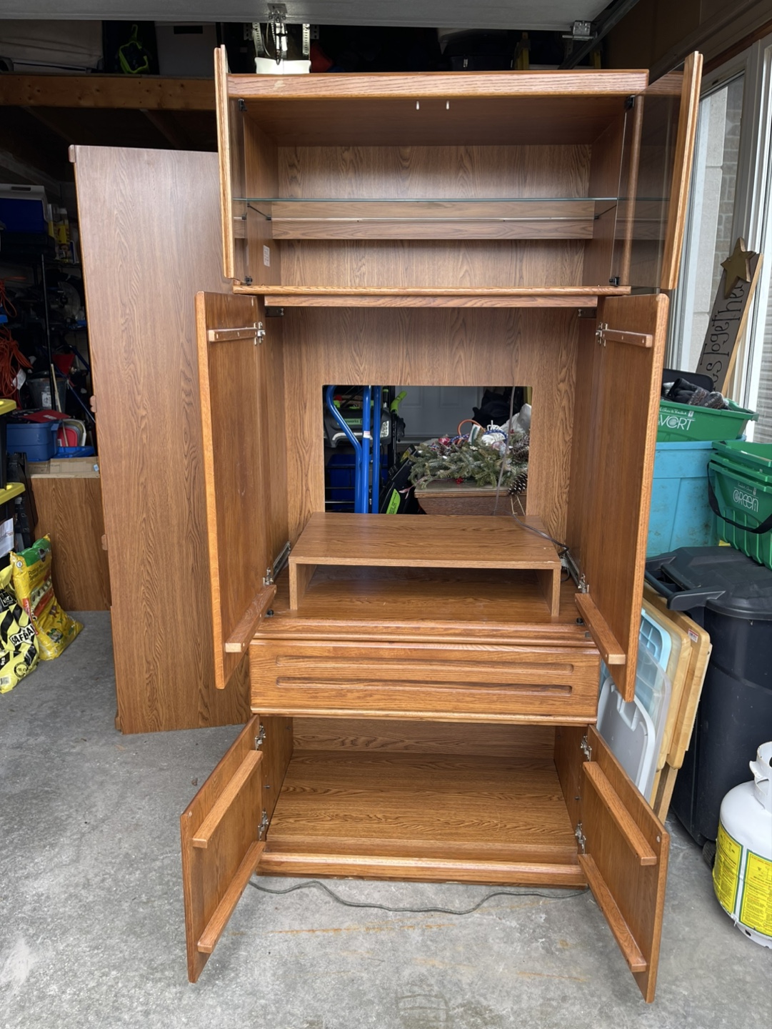 Oak Entertainment Center - photo 2