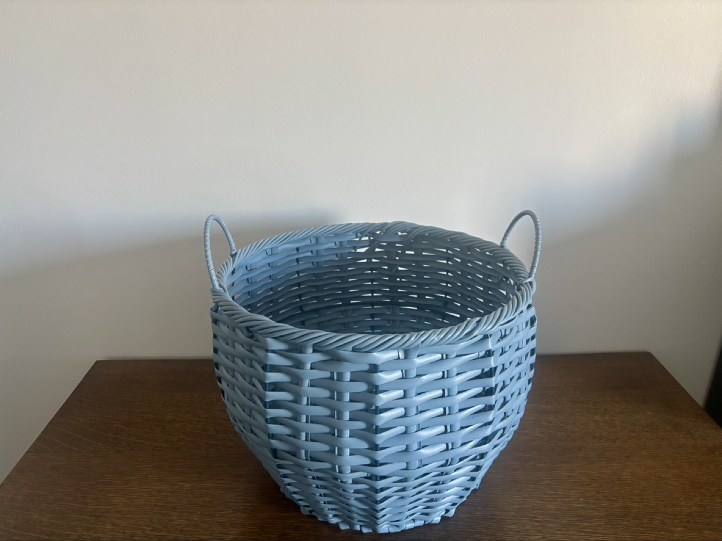 Large Blue Woven Basket with Handles - photo 3