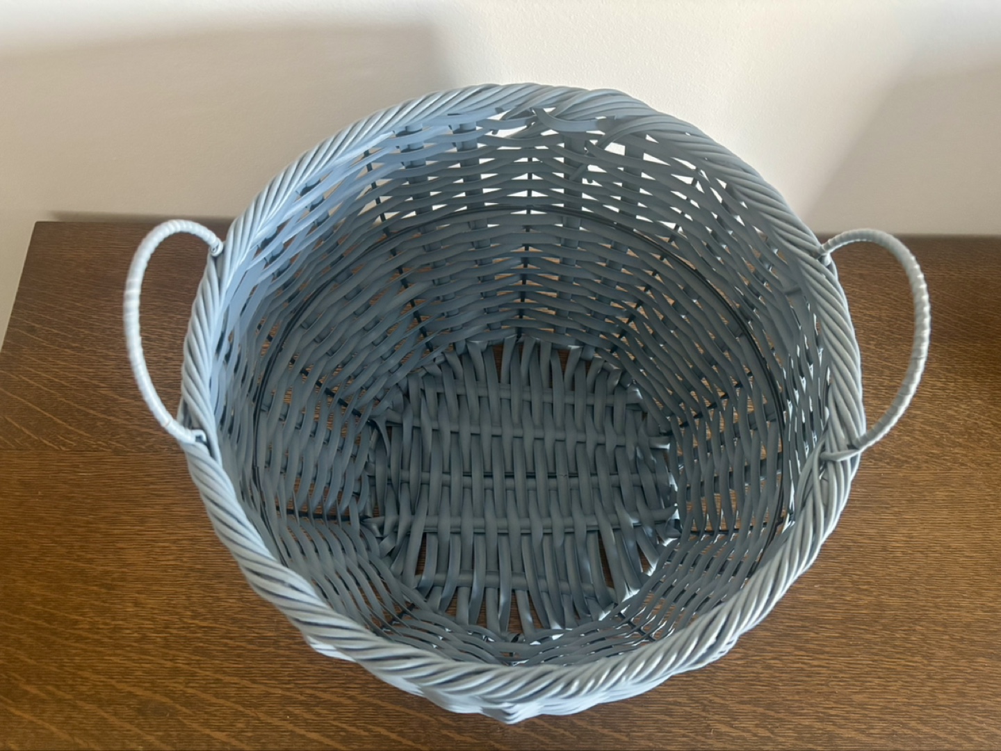 Large Blue Woven Basket with Handles - photo 2