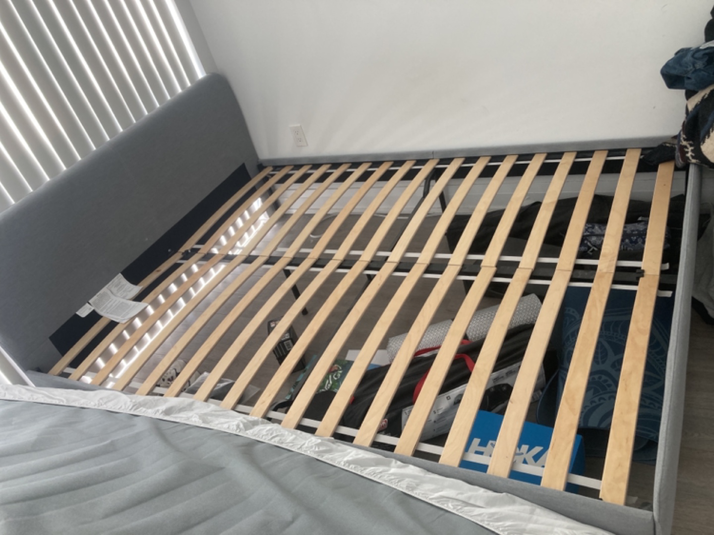 Queen-size upholstered bed frame with Mattress - photo 2