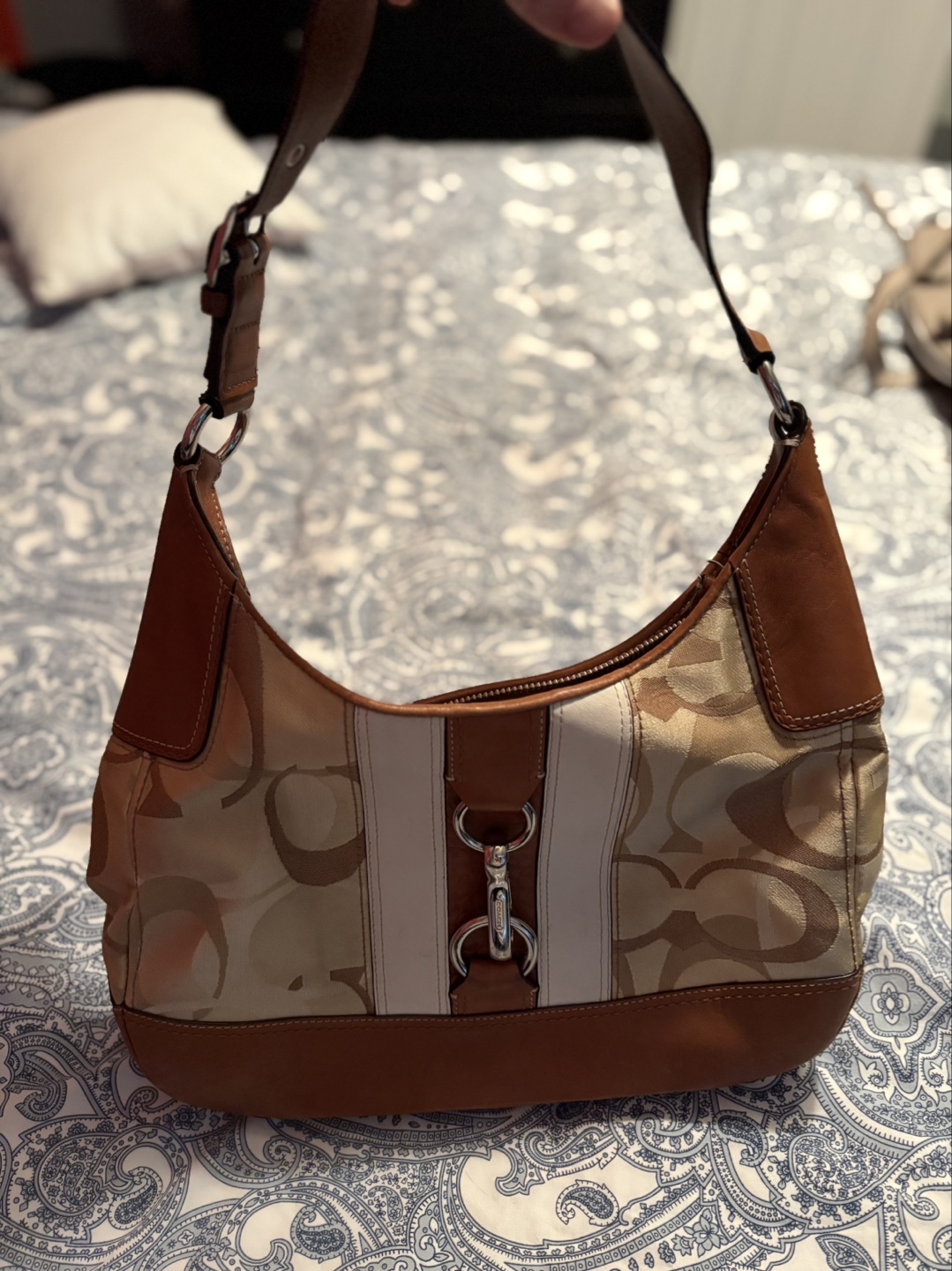 Coach Shoulder Bag Tan & Beige