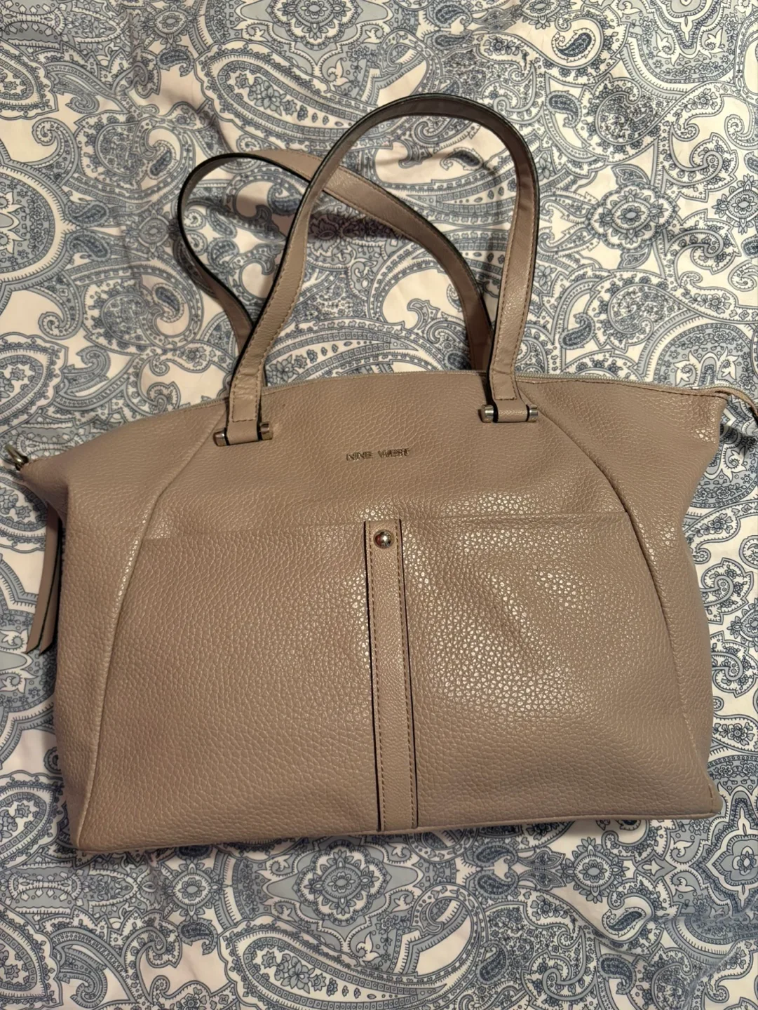 Nine West Taupe Tote Bag thumbnail