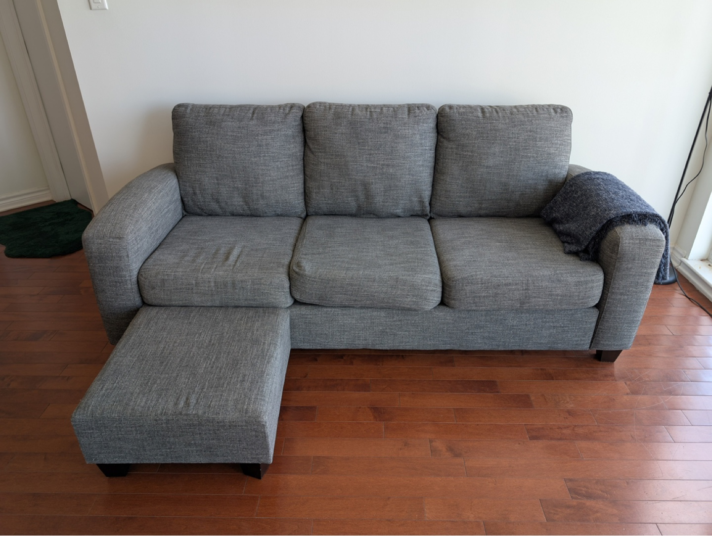 Grey sectional couch (with optional reversible chaise / ottoman)