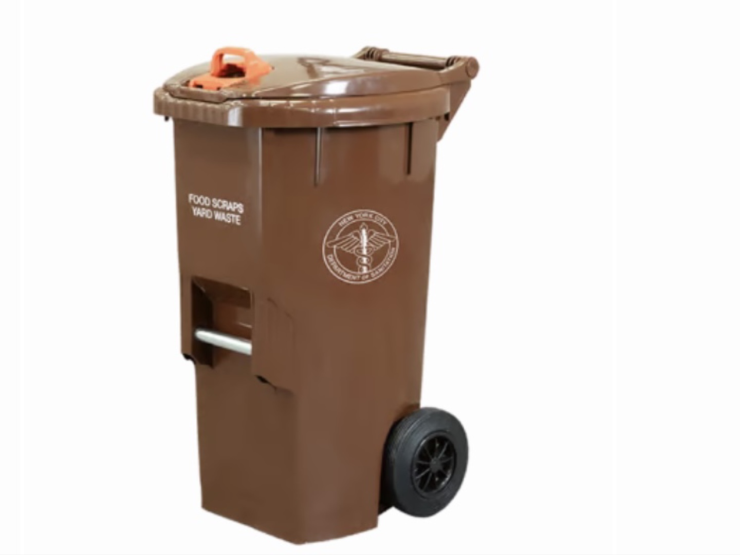 Brown Recycling Bin with Wheels