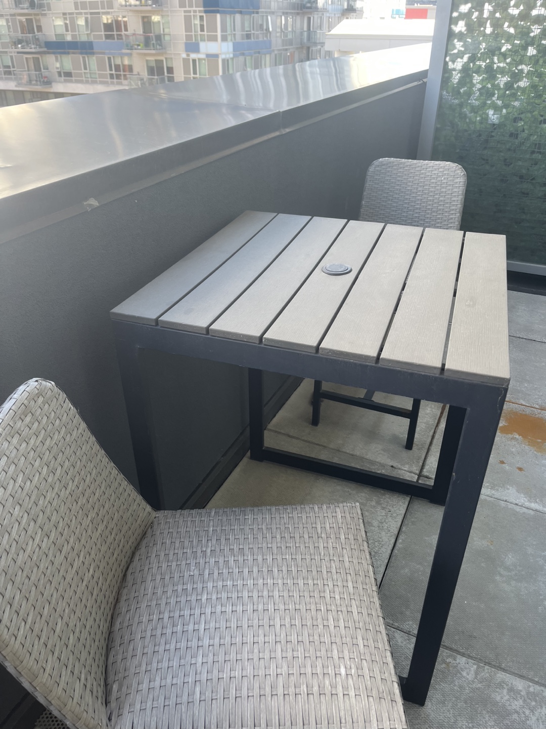 HIGH TOP PATIO TABLE AND CHAIRS FURNITURE WITH METAL FRAME