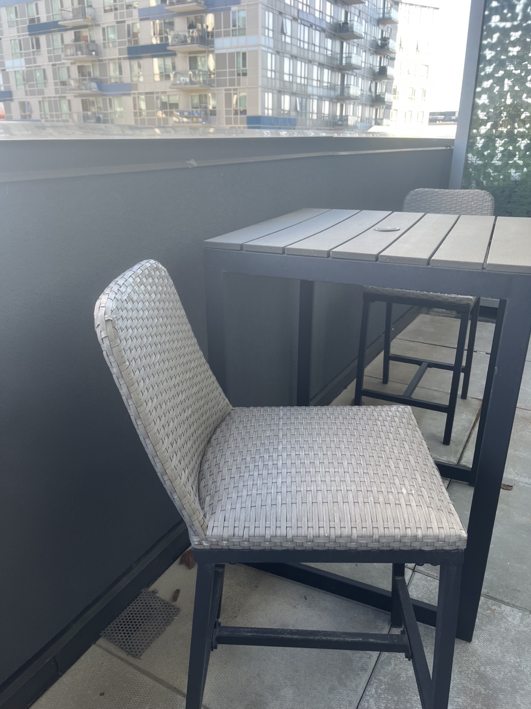 HIGH TOP PATIO TABLE AND CHAIRS FURNITURE WITH METAL FRAME - photo 2