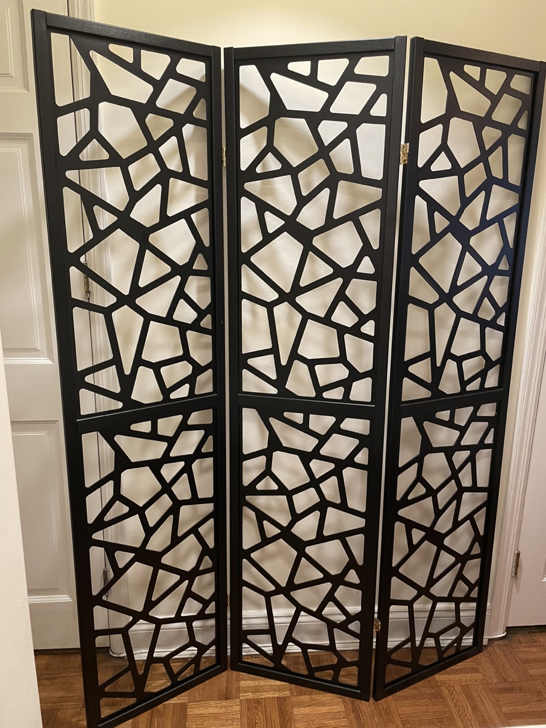 Black 3-Panel Room Divider