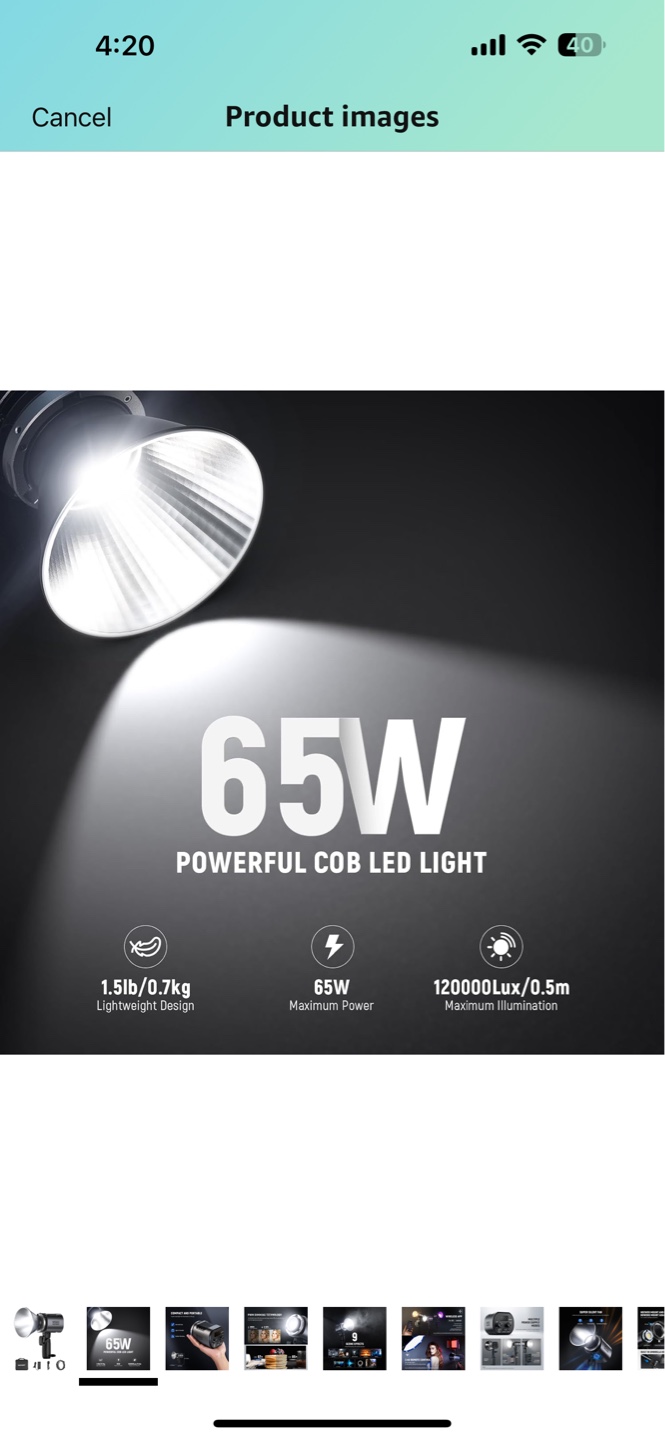 Neewer MS60 65W COB LED Video Light with Wireless App Control - photo 2