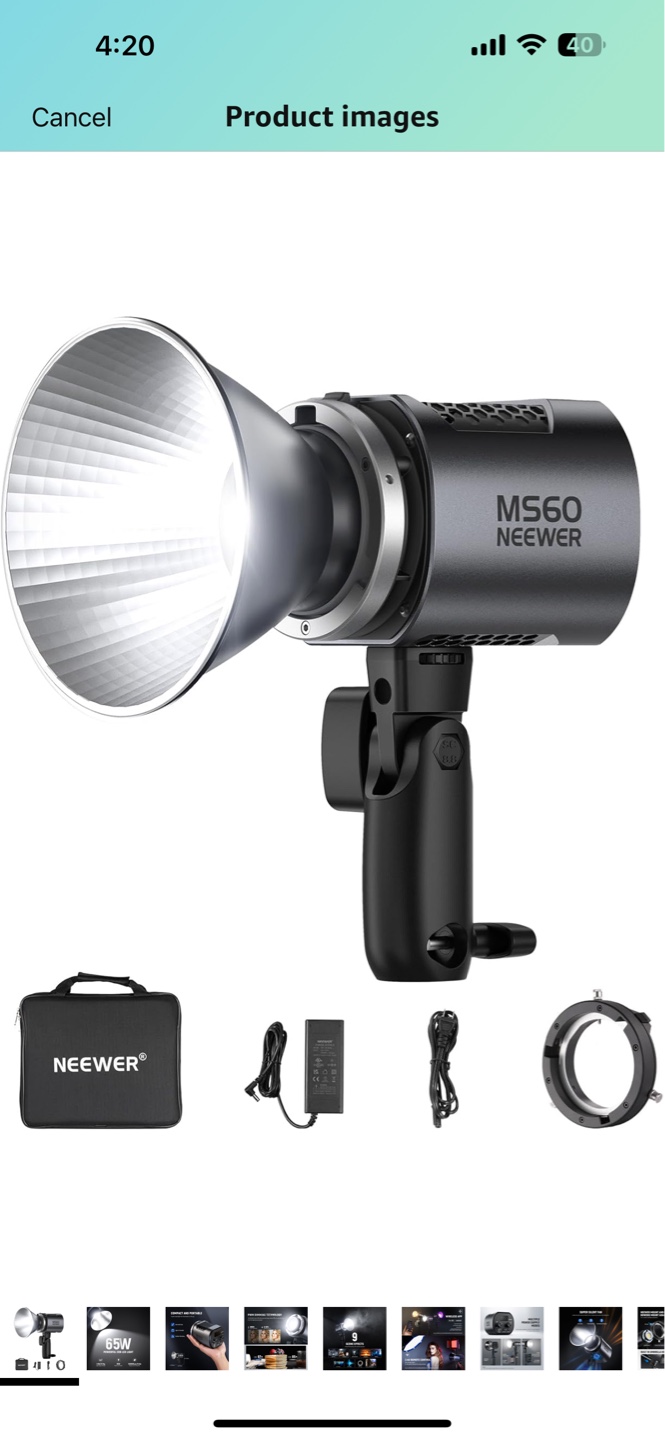 Neewer MS60 65W COB LED Video Light with Wireless App Control