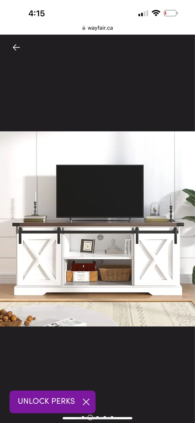 Ravindr TV Stand - White - Farmhouse Style - Holds TVs up to 65" - photo 3
