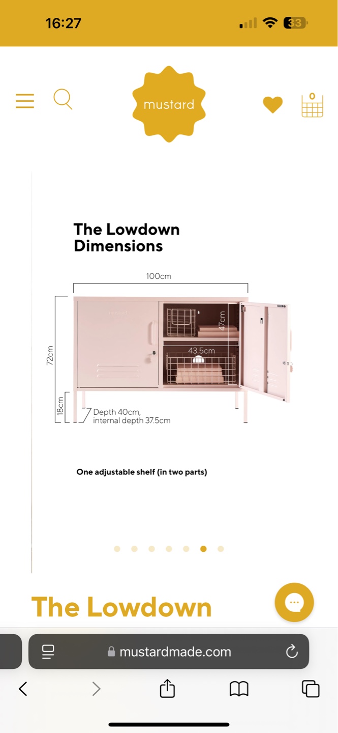 Mustard Made The Lowdown Cabinet - Blush Pink - photo 2