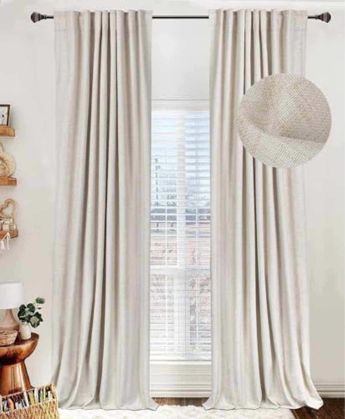 TALL BLACKOUT CURTAINS BLINDS DRAPES WITH FREE CURTAIN ROD