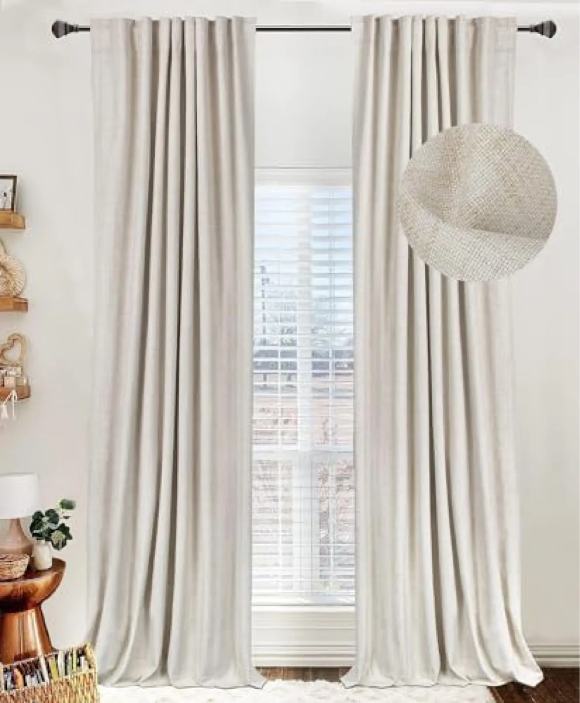 TALL BLACKOUT CURTAINS BLINDS DRAPES WITH FREE CURTAIN ROD thumbnail
