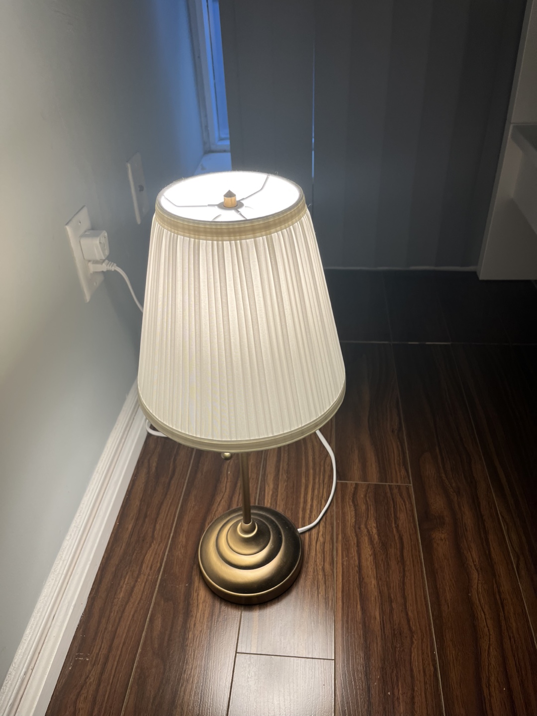 Brass Table Lamp with Pleated Shade - photo 2