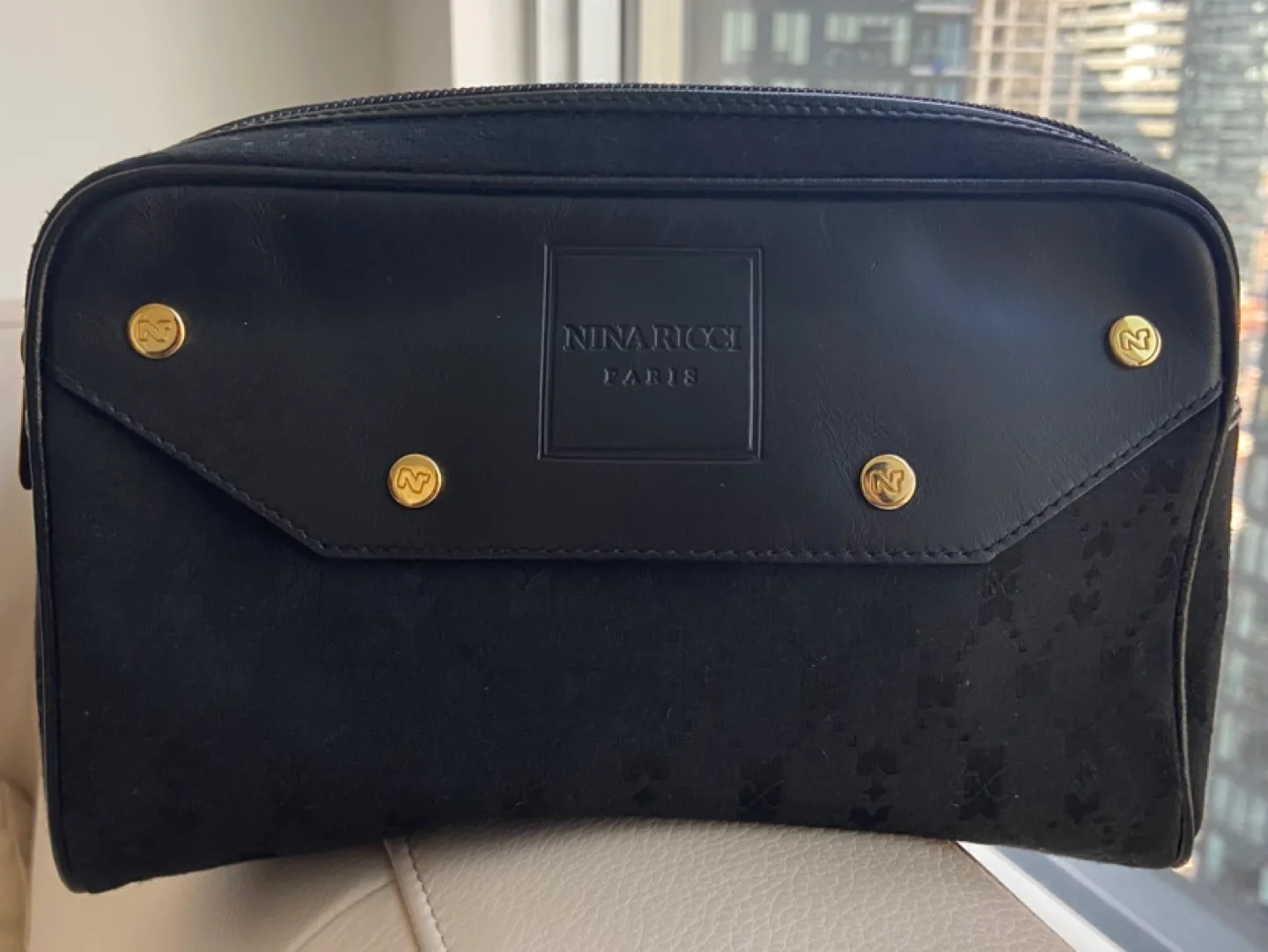 Authentic Nina Ricci Paris Black /Gold Pouch