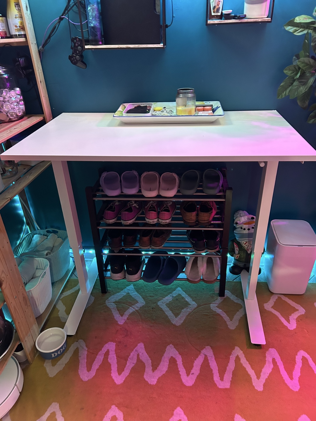 IKEA White Standing Desk manual adjustable