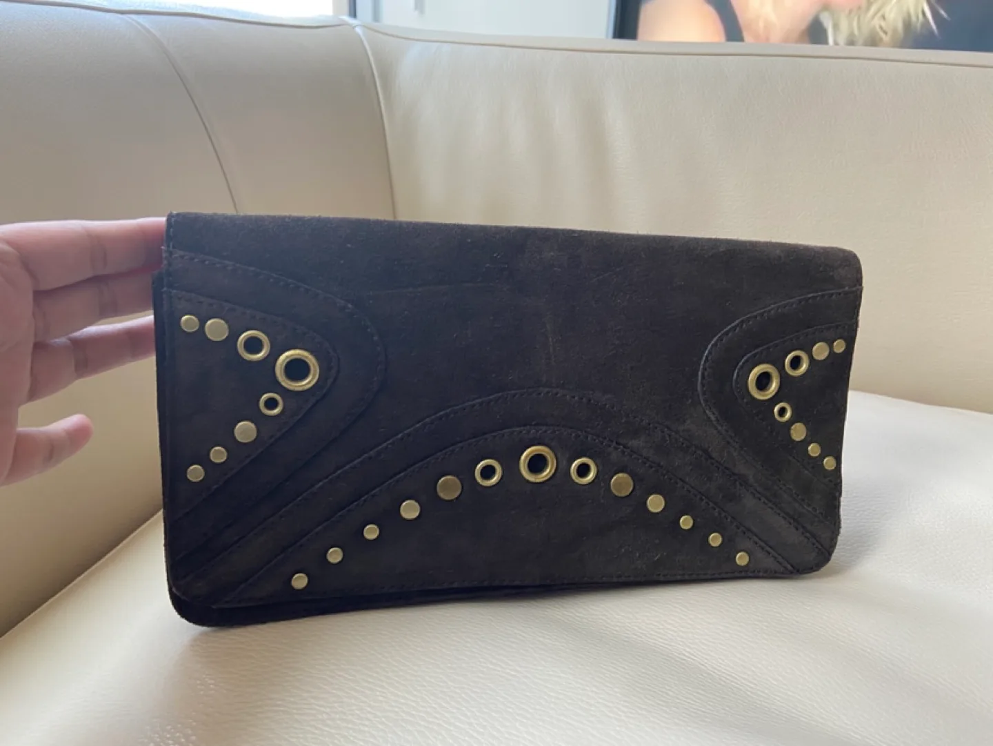 Banana Republic Genuine Cow Suede Split Leather Clutch
