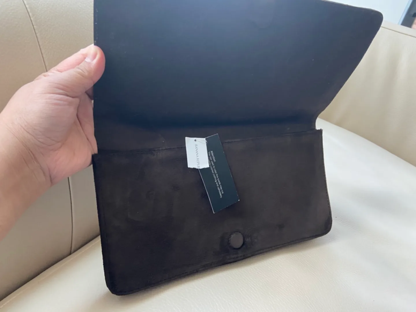 Banana Republic Genuine Cow Suede Split Leather Clutch image indicator(2)