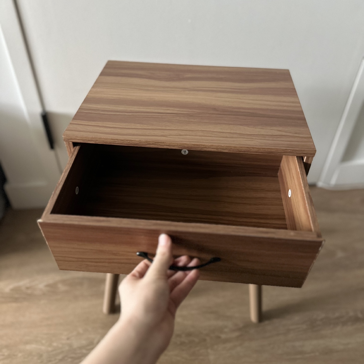 Mid-Century Modern One Drawer Nightstand - photo 3