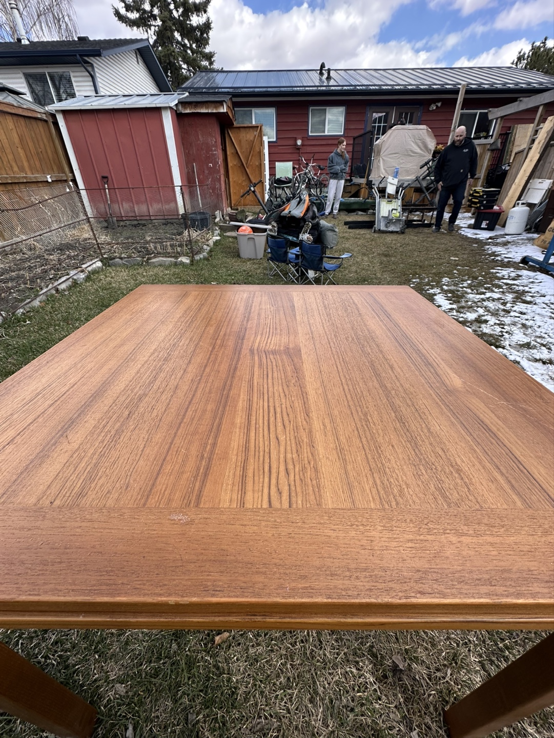 Mid-Century Modern Teak Square Extending Dining Table - photo 4