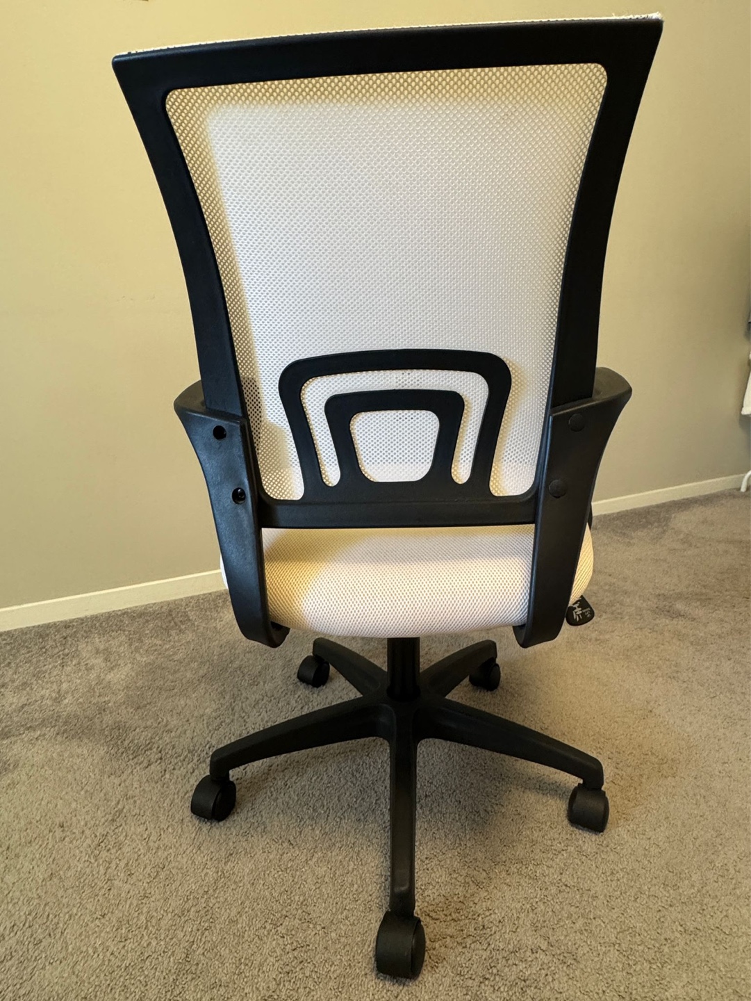 White Mesh Office Chair with Adjustable Height