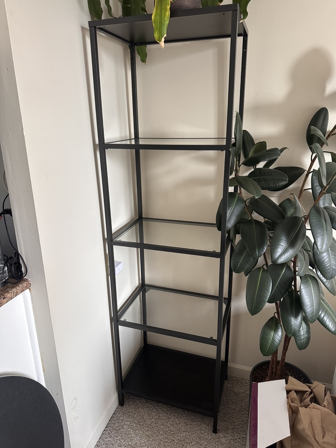 IKEA VITTSJÖ Black-Brown/Glass Shelf Unit