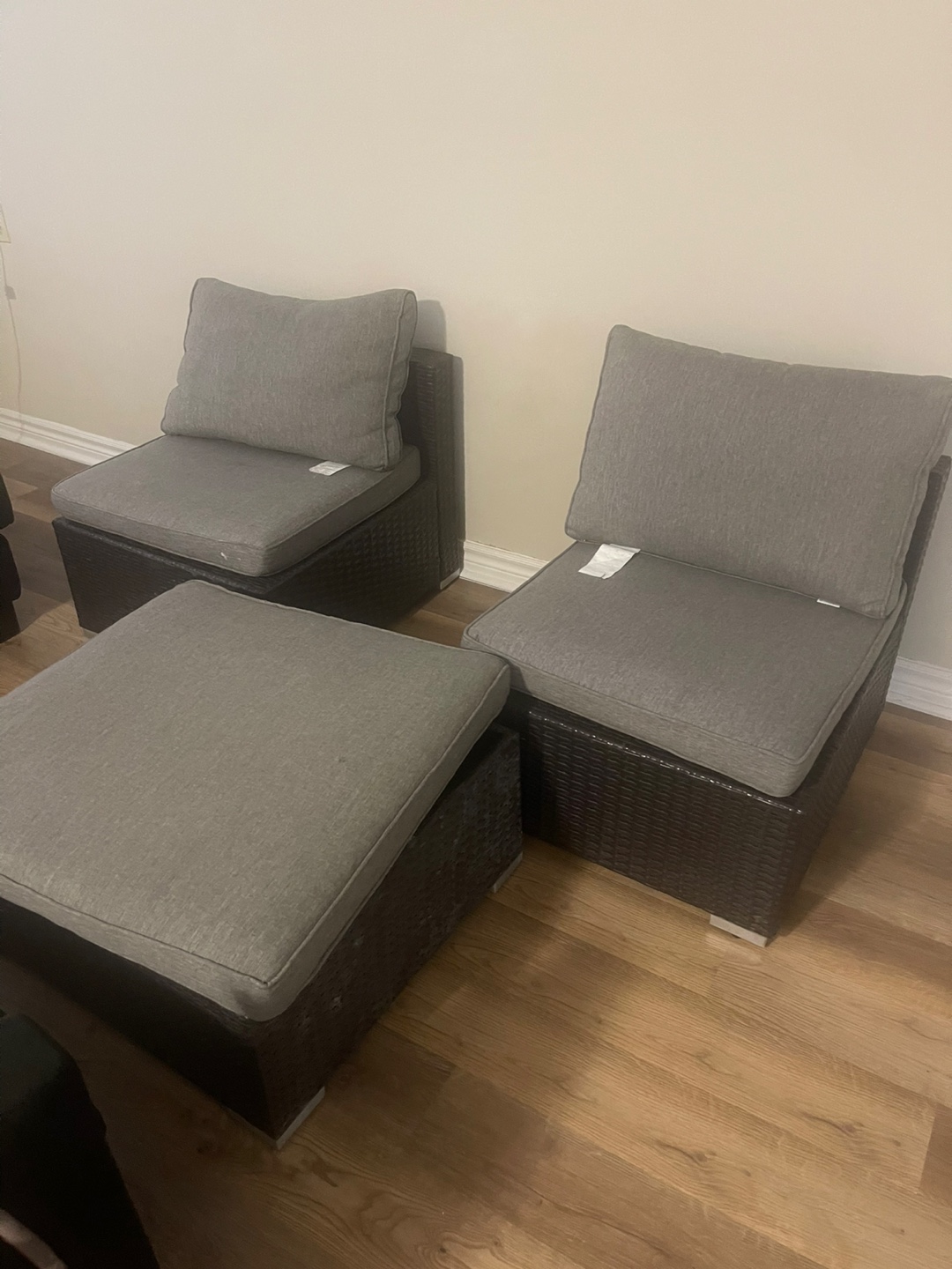 💚3 set patio furniture with 5 cushions - photo 2