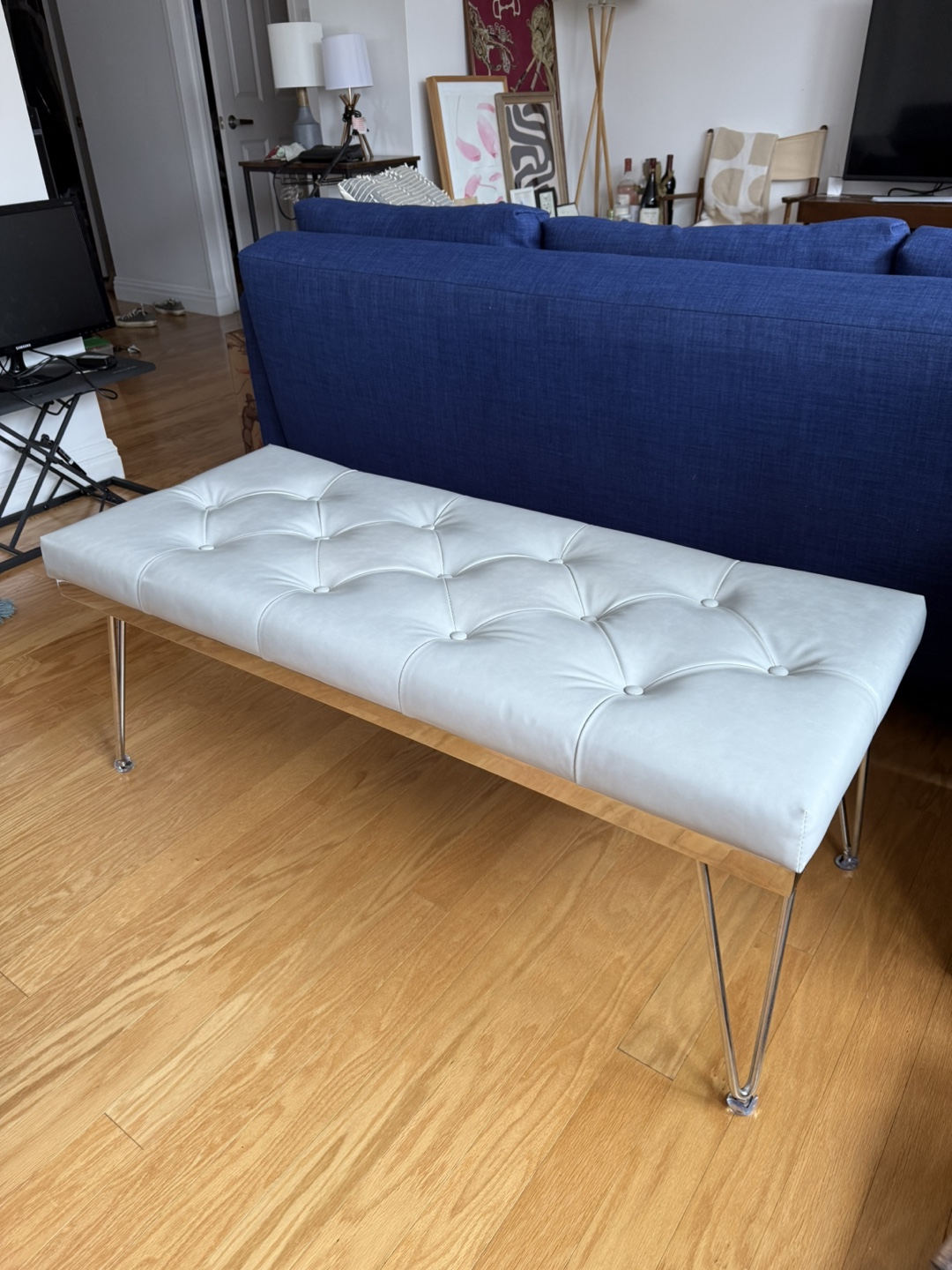 Safavieh Marcella Grey & Chrome Bench - photo 3