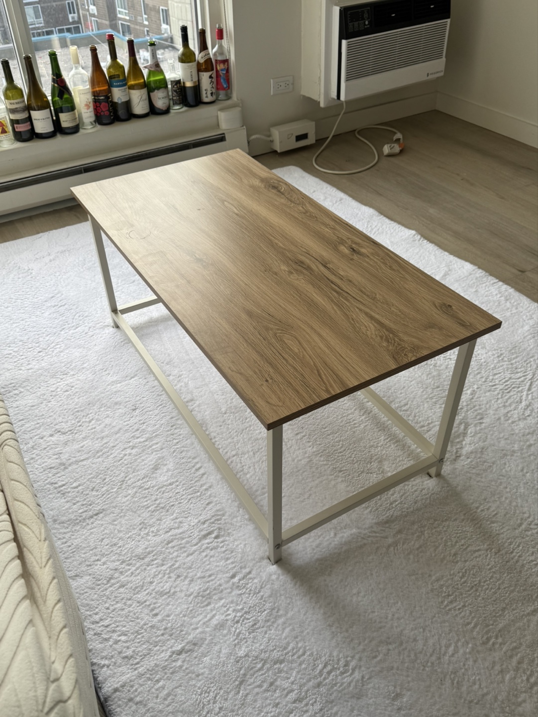 Modern Coffee Table with White Metal Frame