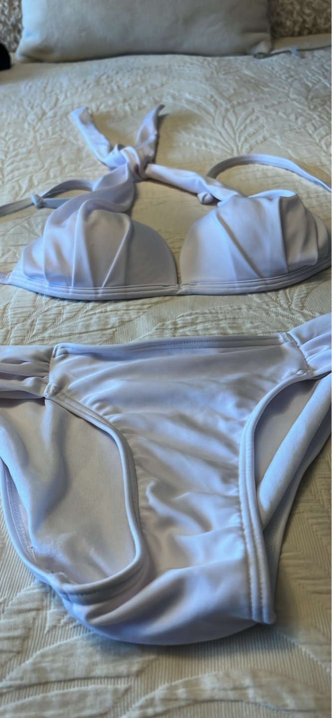 Women's White Halter Bikini Set