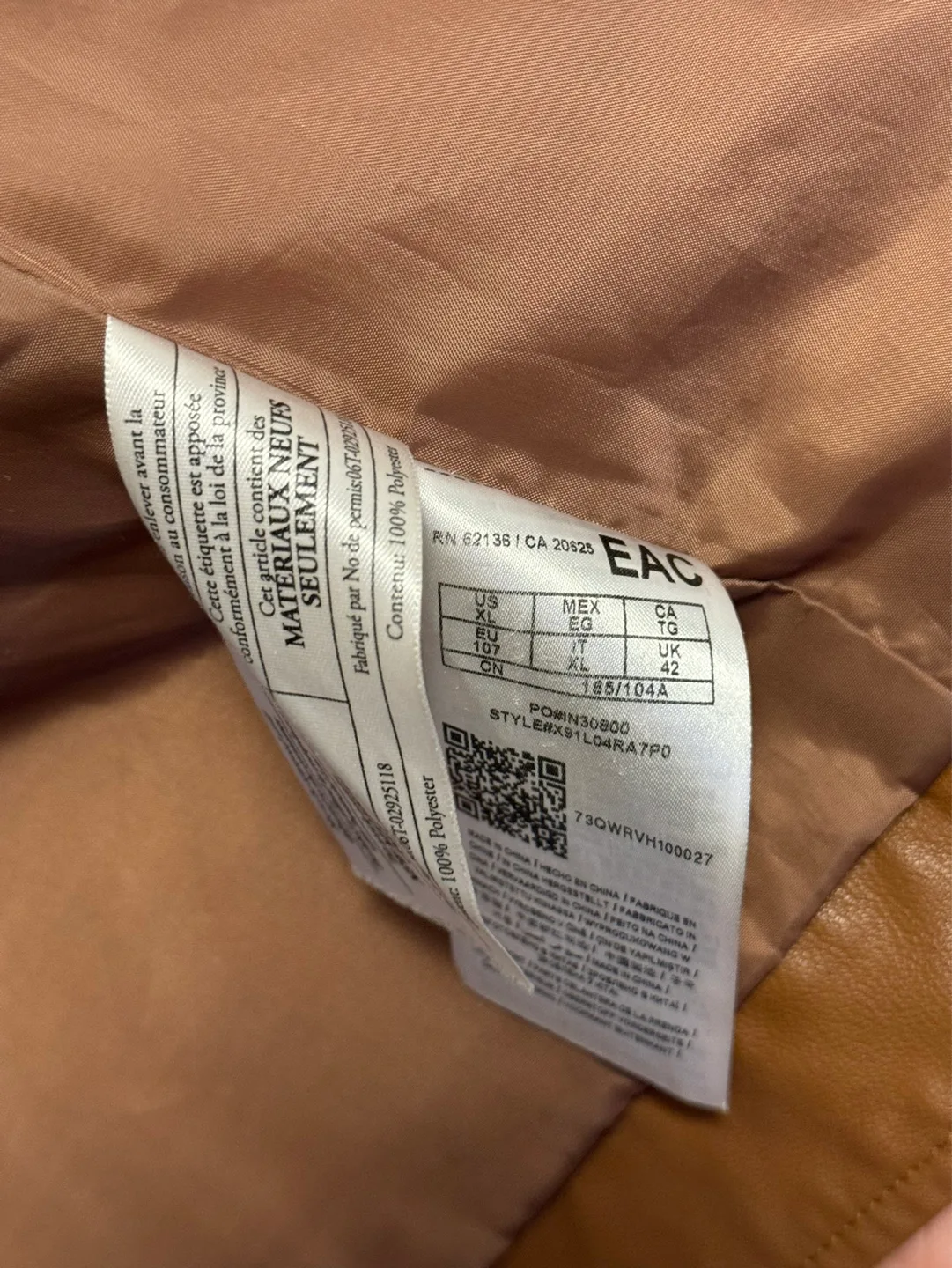 Men's Guess Vegan Leather Jacket - Size image indicator(4)