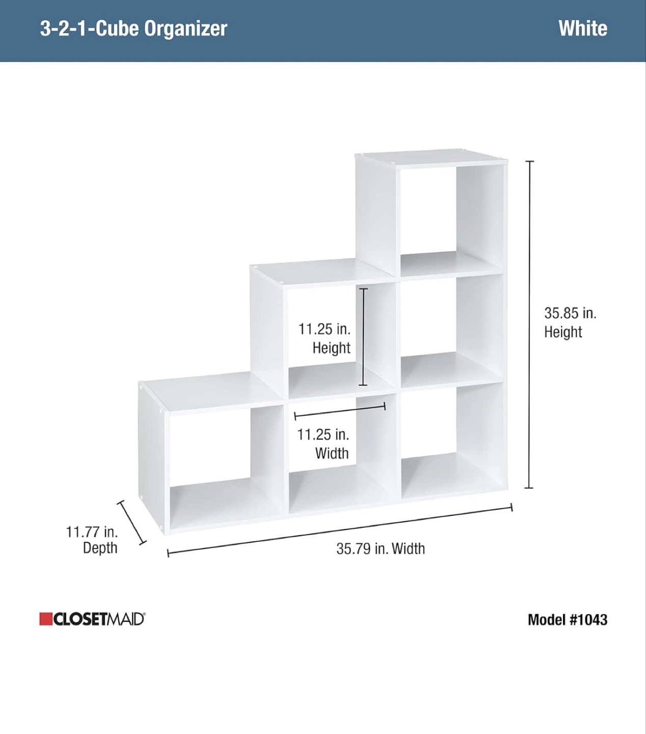 ClosetMaid 3-2-1 Cube Organizer - White - photo 2