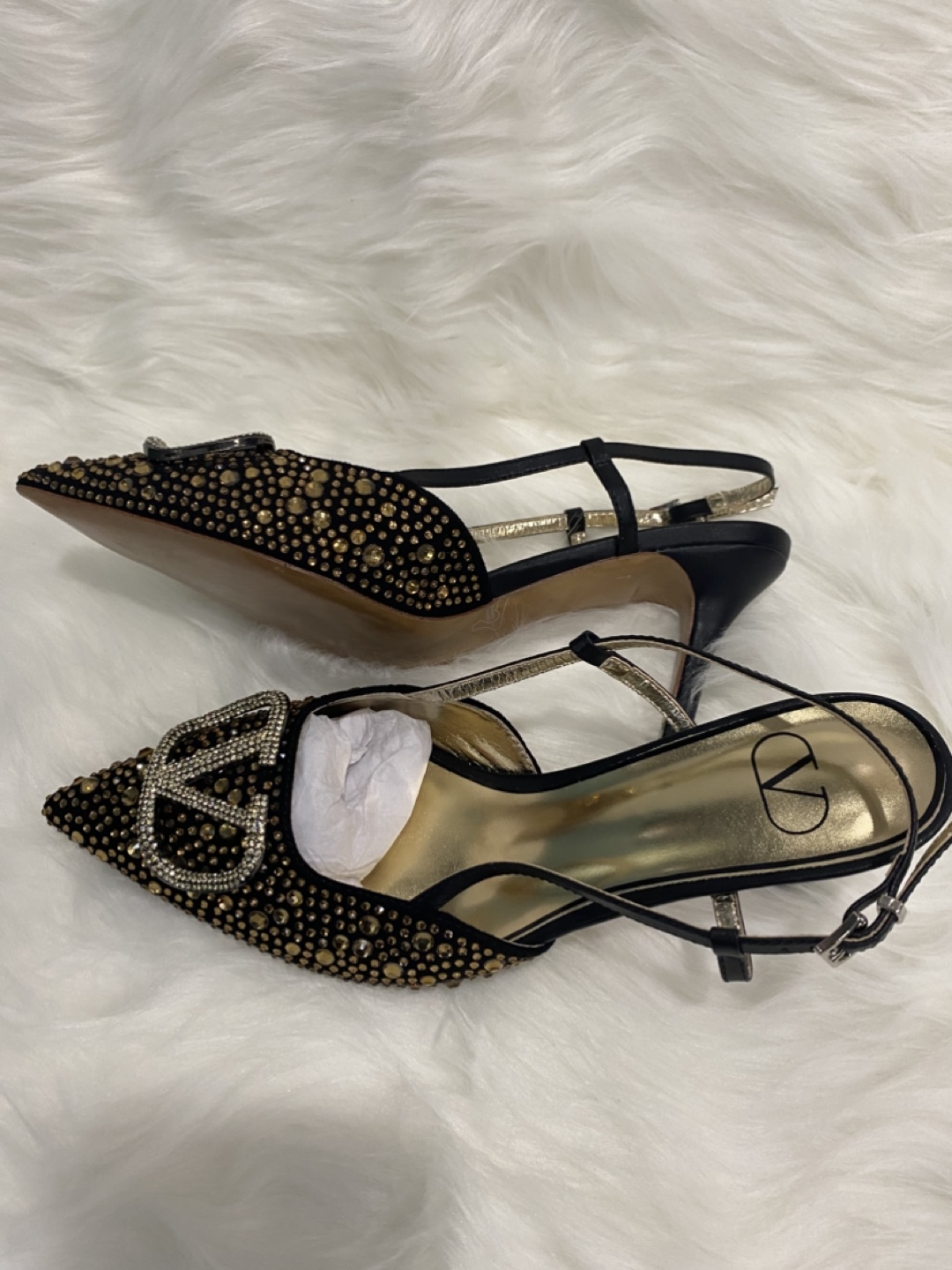Valentino Garavani Crystal Embellished Slingback Heels - photo 4