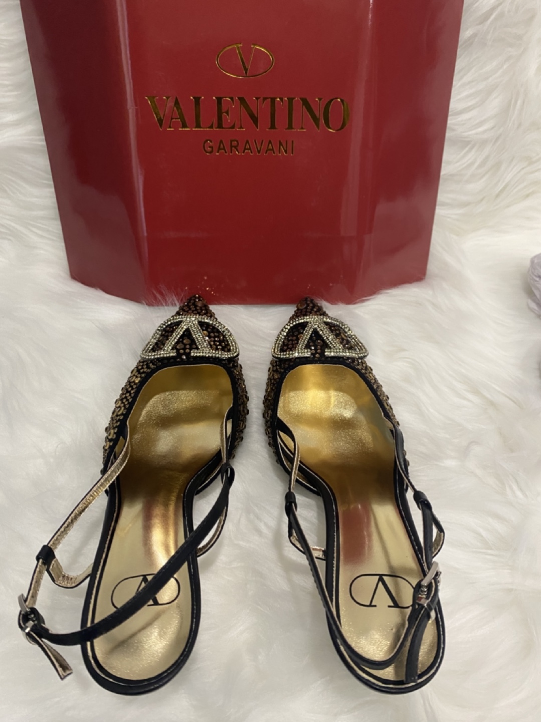 Valentino Garavani Crystal Embellished Slingback Heels - photo 2