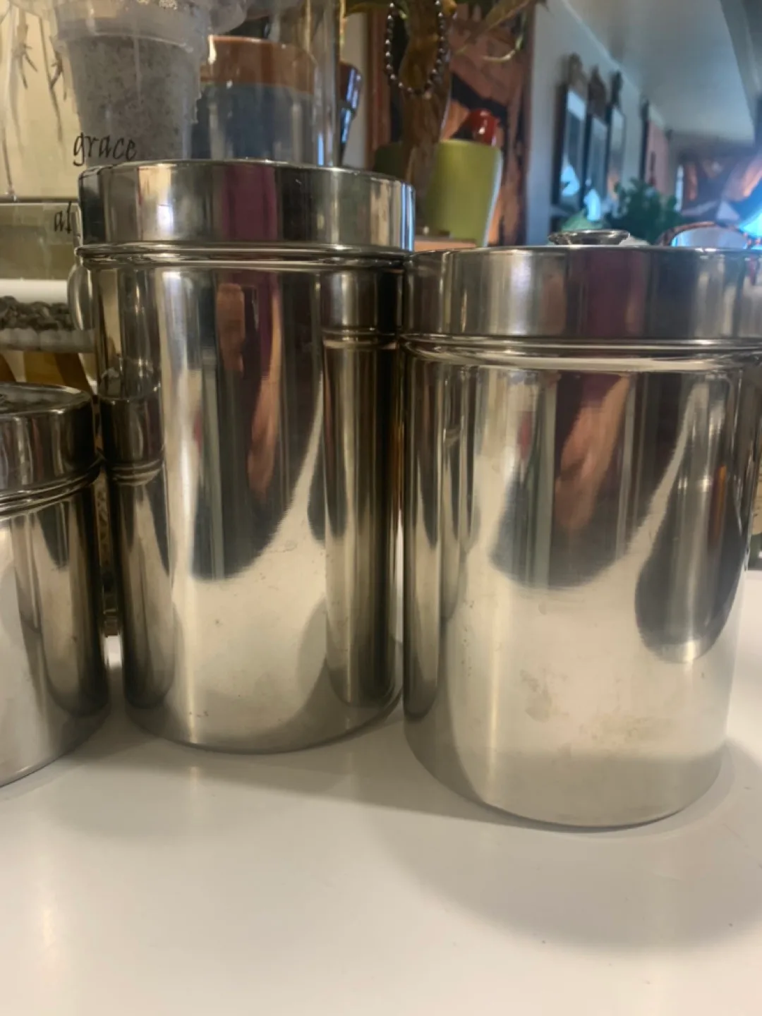 💚Set of four stainless steel canisters image indicator(3)