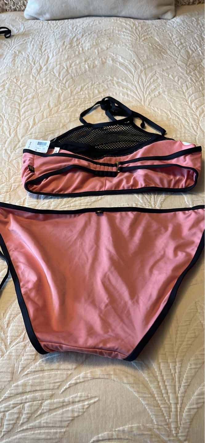 Apolis Women's Pink and Black Bikini Set - Size 7 - photo 2