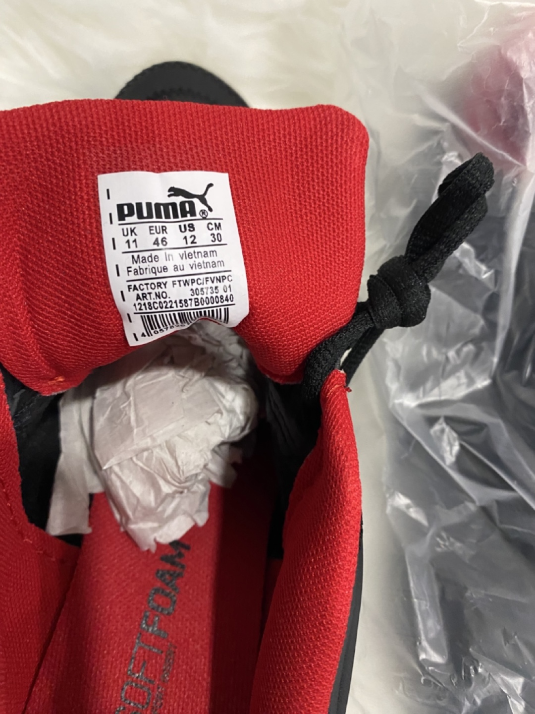 Puma Men's Black and Red Sneakers - Size 12 - photo 4