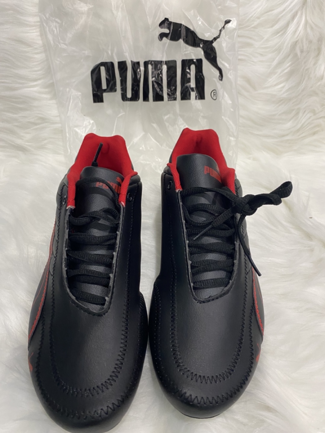 Puma Men's Black and Red Sneakers - Size 12