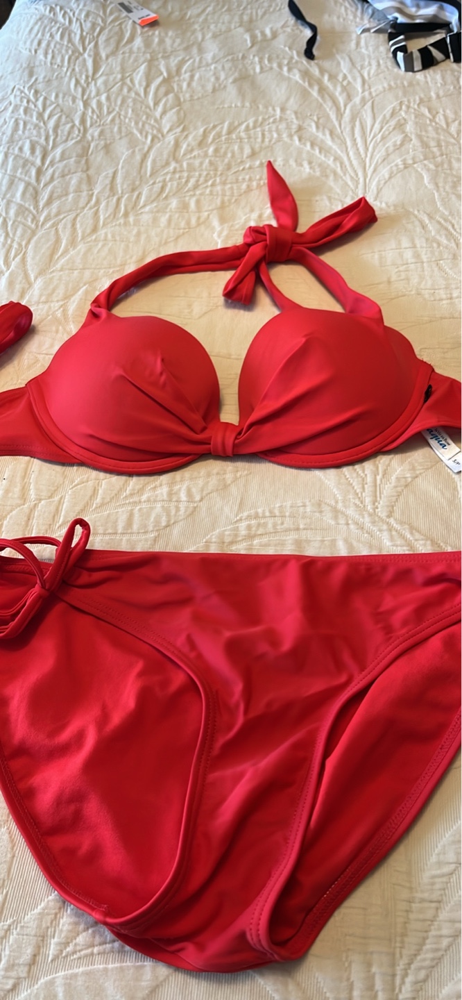 Red Halter Bikini Set