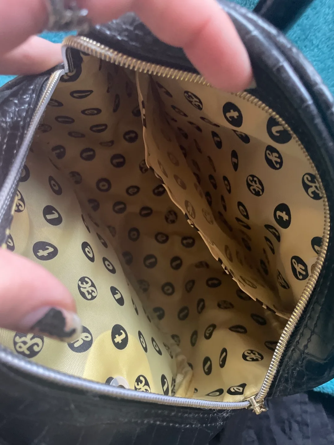 Hello Kitty Black Crocodile-Embossed Handbag image indicator(5)