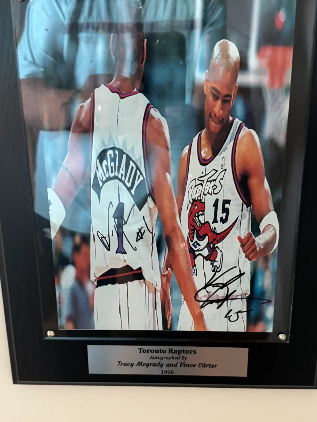 Autographed Toronto Raptors Photo - McGrady & Carter - 1998 thumbnail