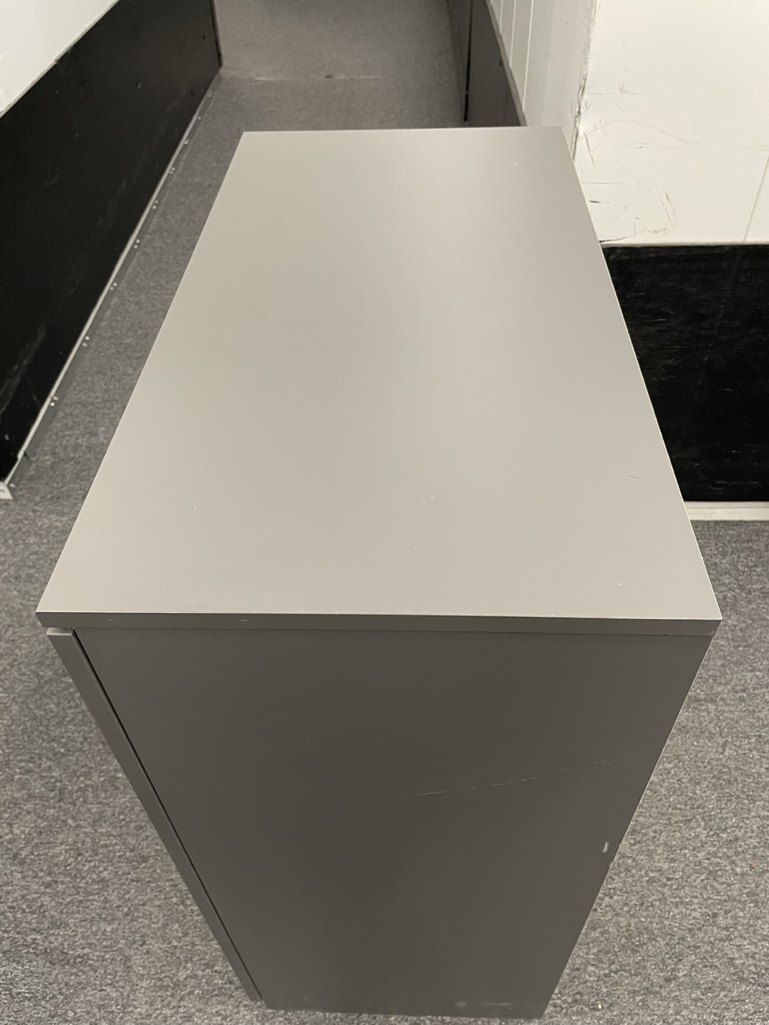 Matte Gray Cabinet with Two Doors and Shelves - photo 3