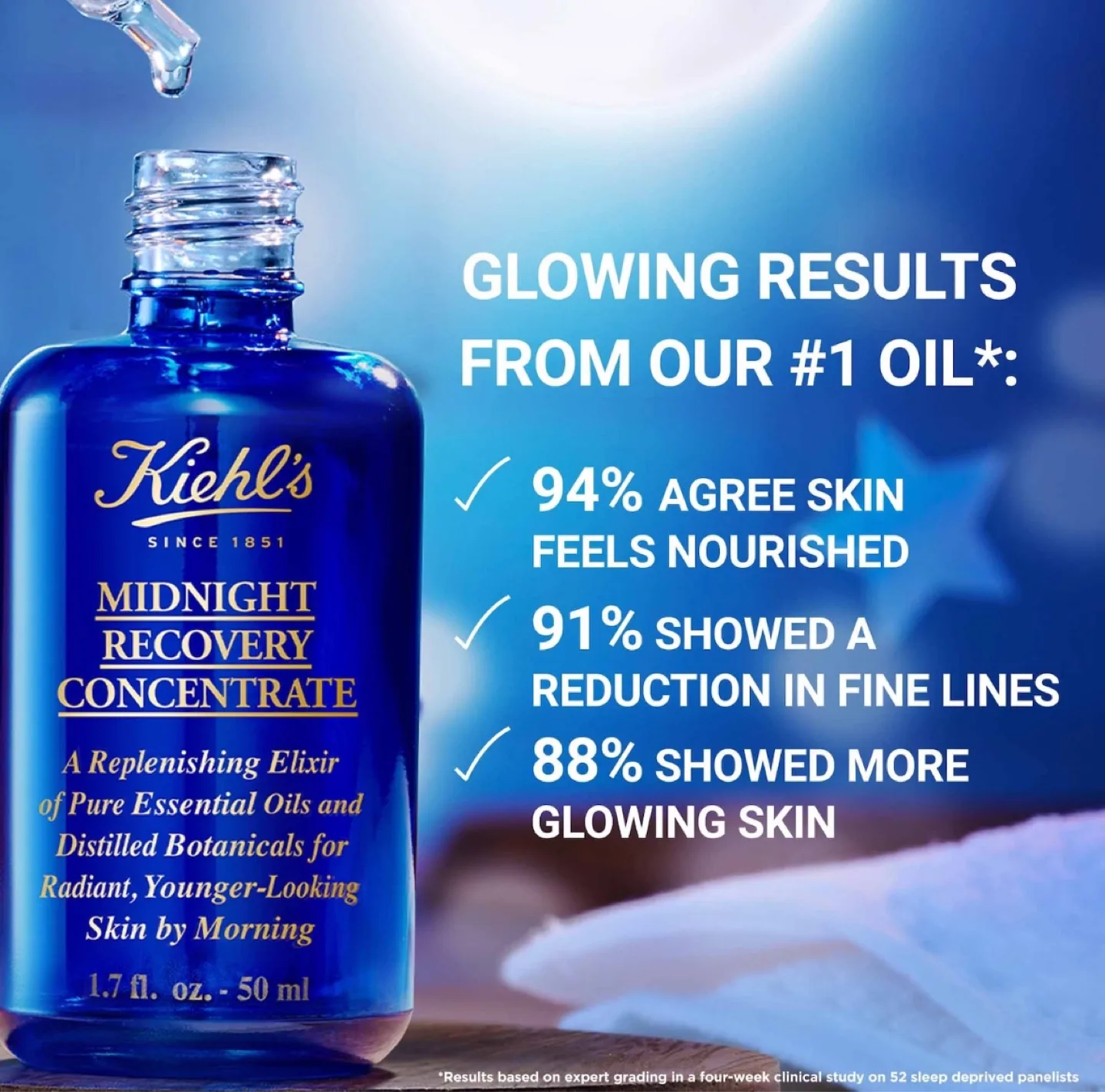 Kiehl's Midnight Recovery Concentrate Moisturizing Face Oil image indicator(9)