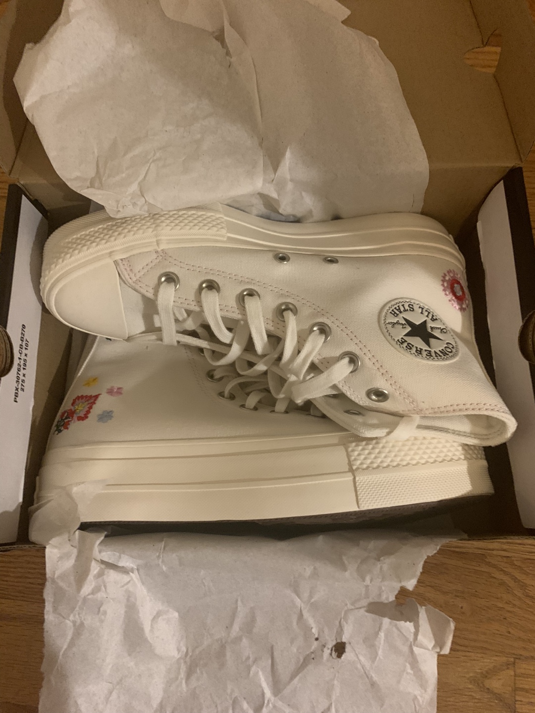 Converse Platform High Top Sneakers - Floral Embroidery - photo 3