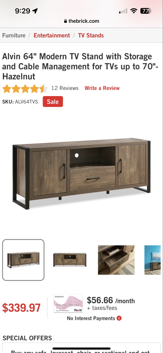 TV Stand - Hazelnut - photo 2