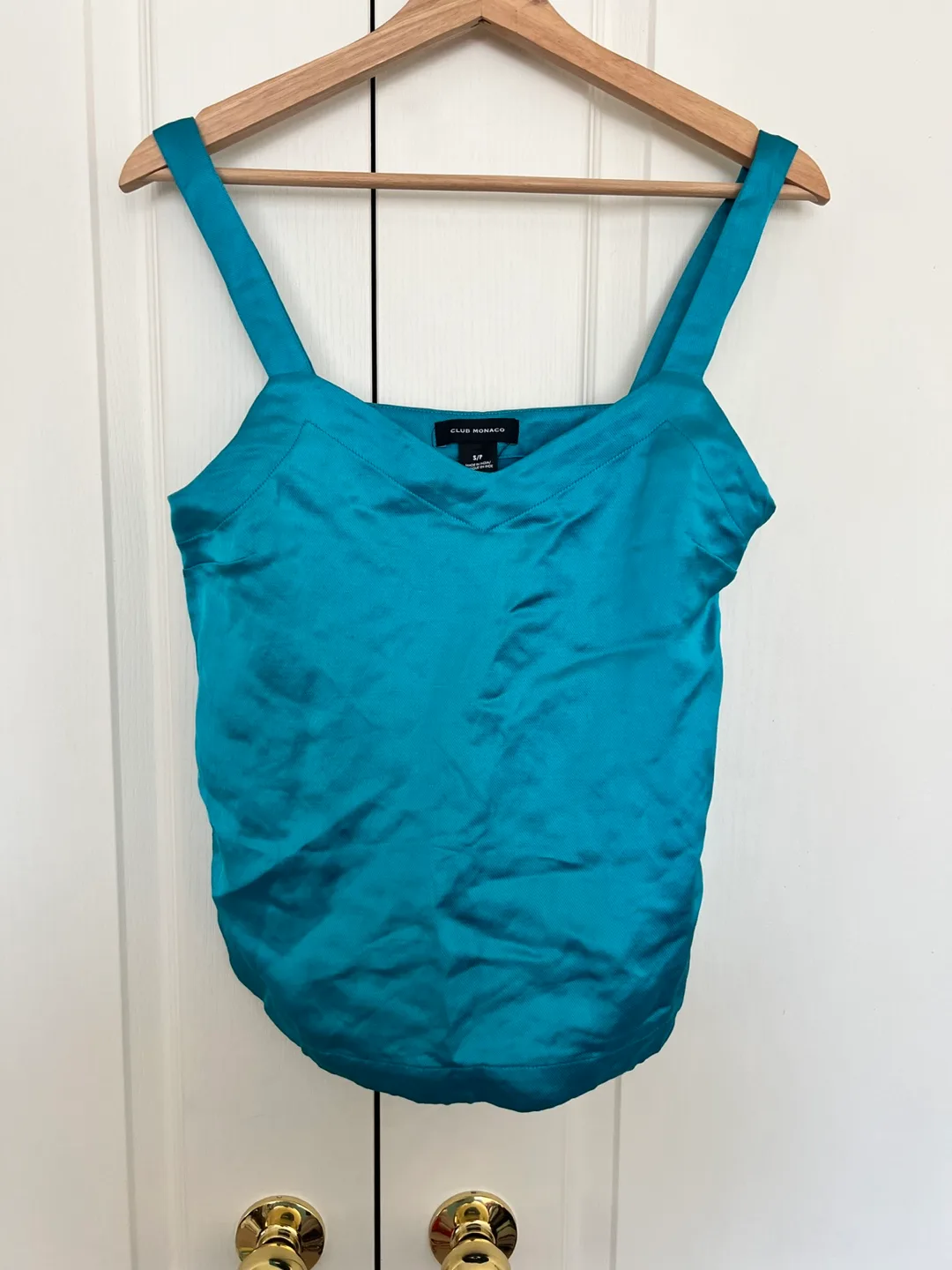 Club Monaco Teal Silk Blend Cami Top - Size Small image indicator(2)