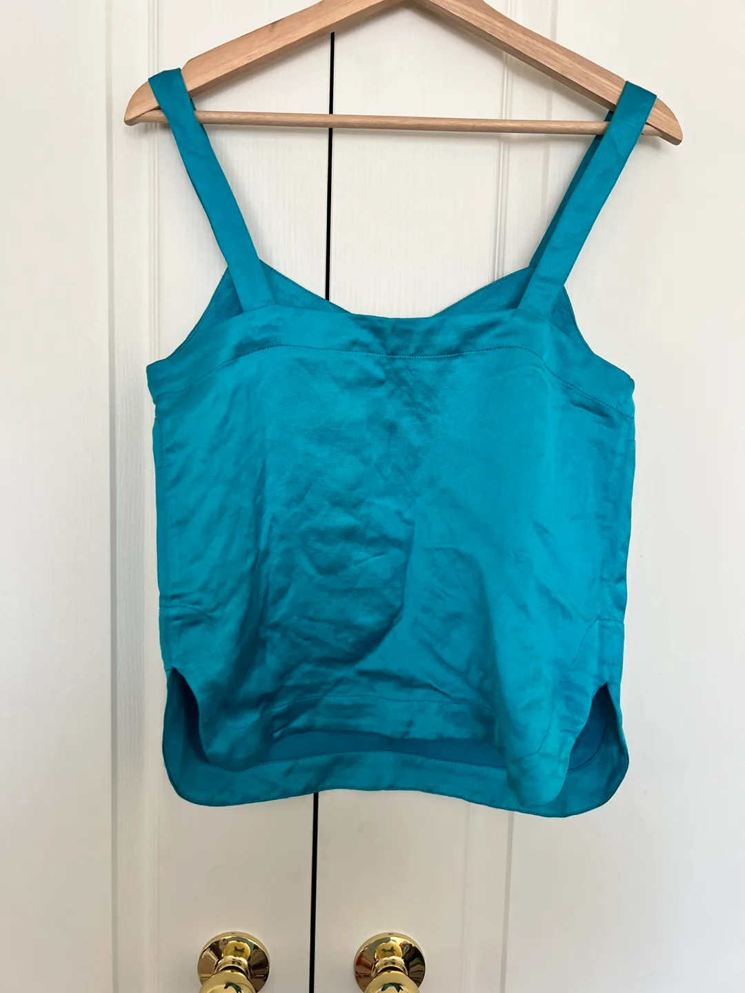 Club Monaco Teal Silk Blend Cami Top - Size Small image indicator(3)
