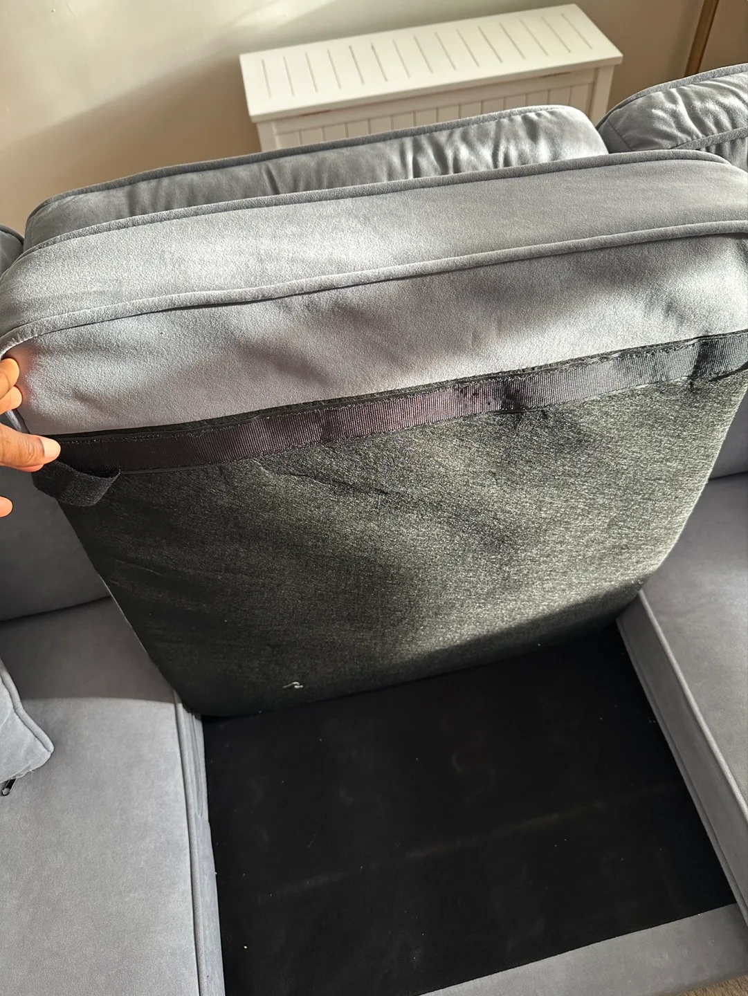 Grey Velvet Sectional Sofa image indicator(6)