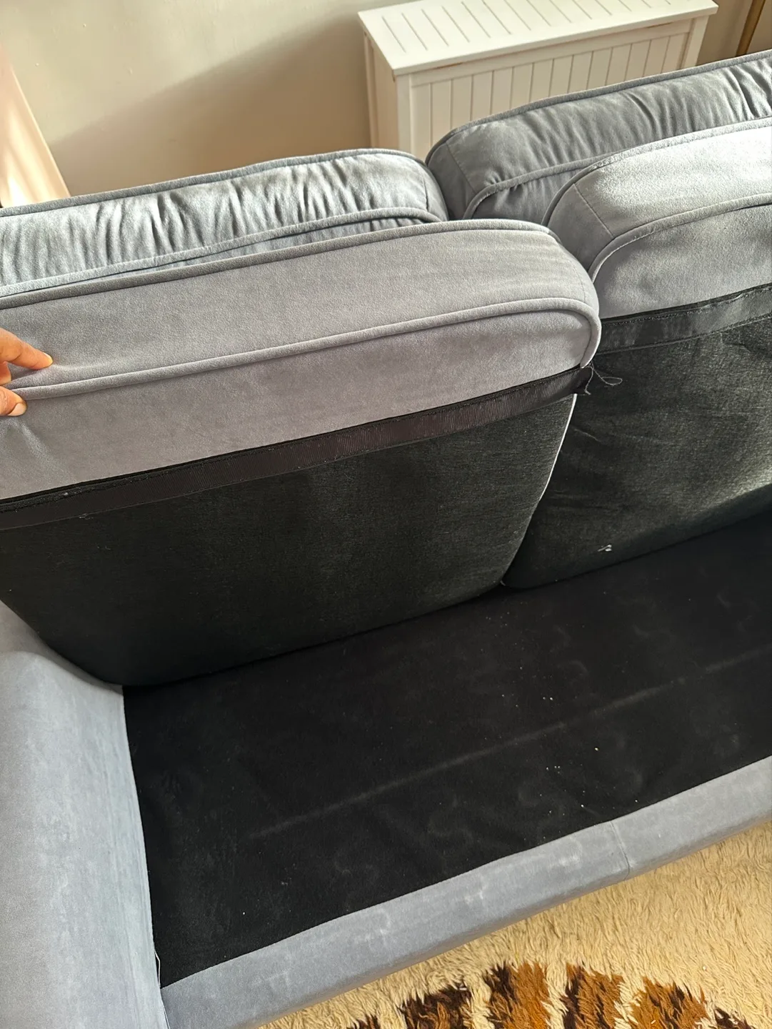 Grey Velvet Sectional Sofa image indicator(5)