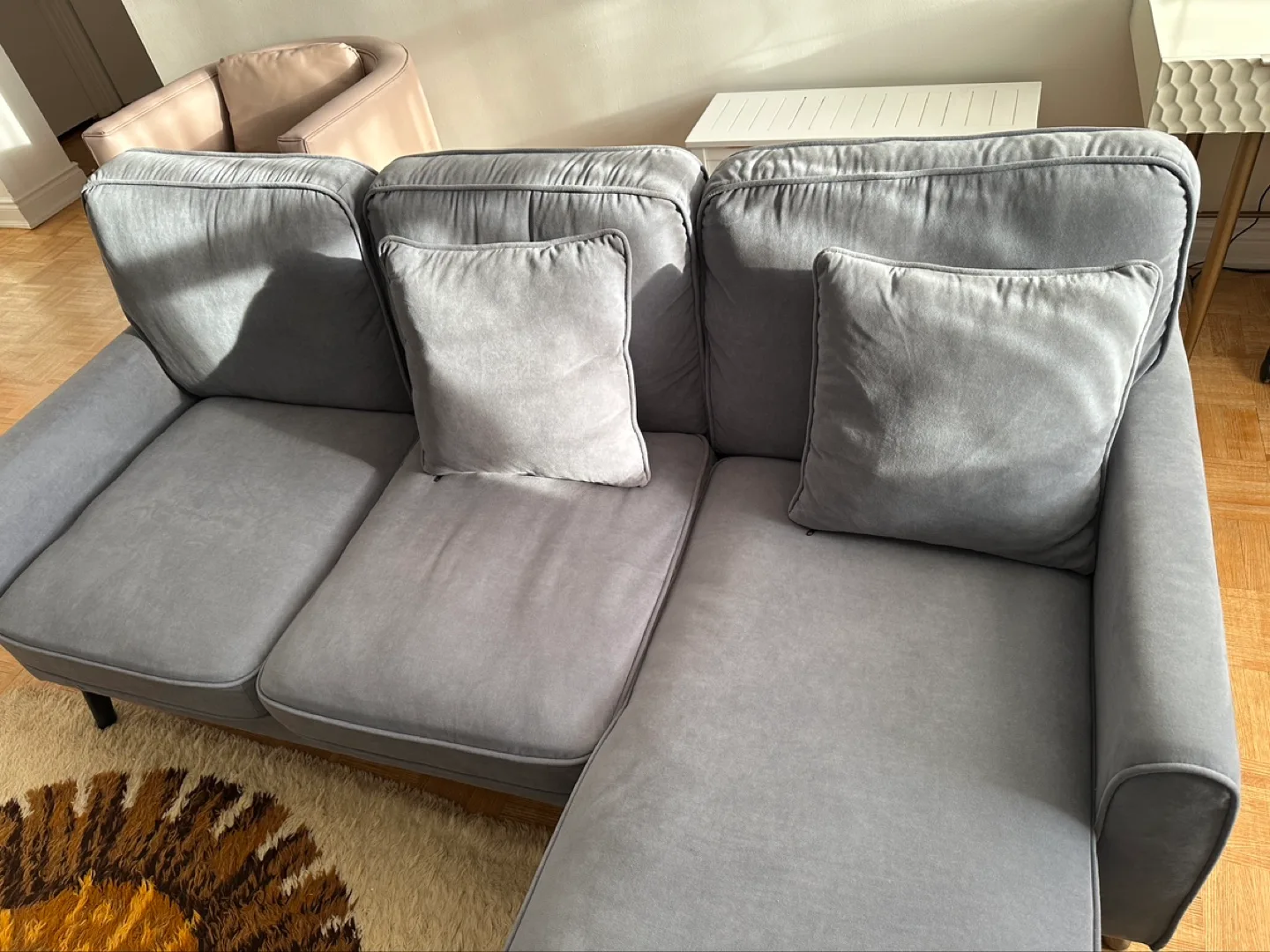 Grey Velvet Sectional Sofa image indicator(9)